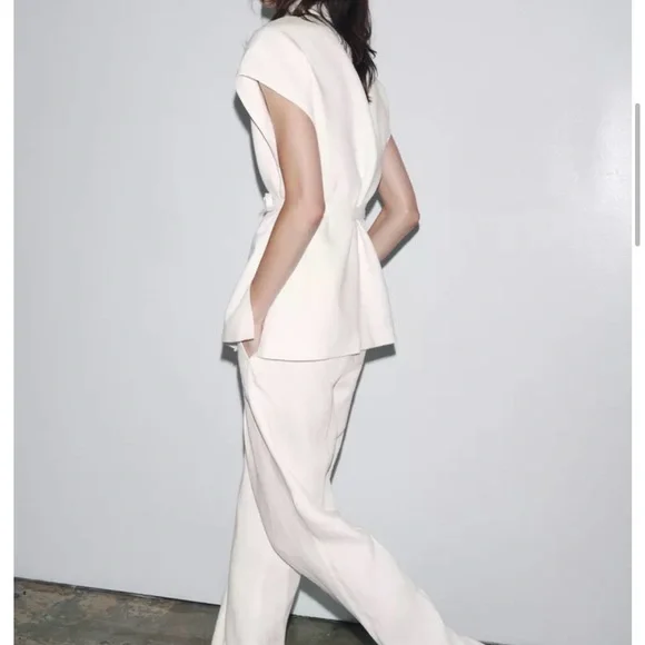 PLEATED LINEN BLEND PANTS ZW COLLECTION - Picture 3 of 8